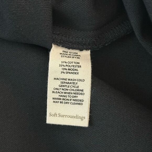 Soft Surroundings Black Pull On Straight Leg Pants - Women’s US Women’s 3X - Picture 8 of 9